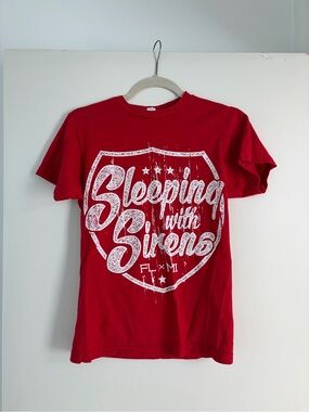 Sleeping With Sirens 2016 Tour Graphic Tee - Red & White